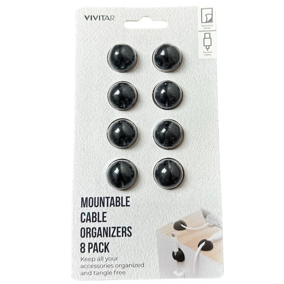 Sticky Mounting Cable Organizers 8pcs / Black - Picture 1 of 3
